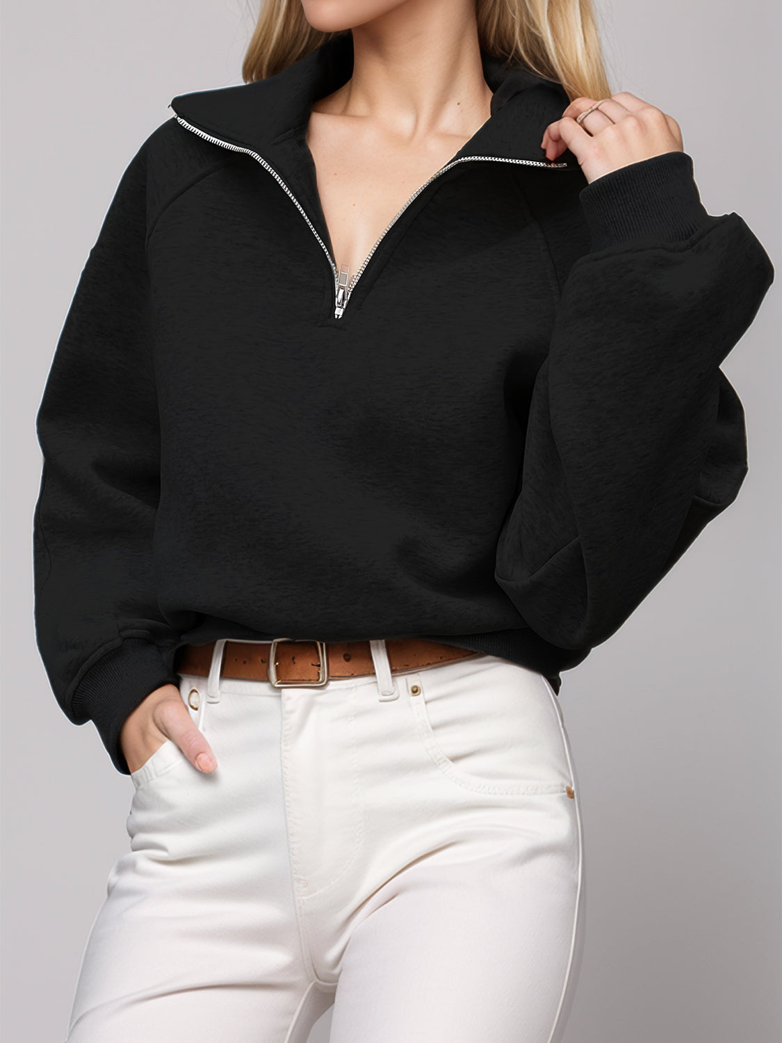 Black Half Zip Sweatshirt