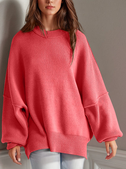 Side Slit Long Sleeve Sweater