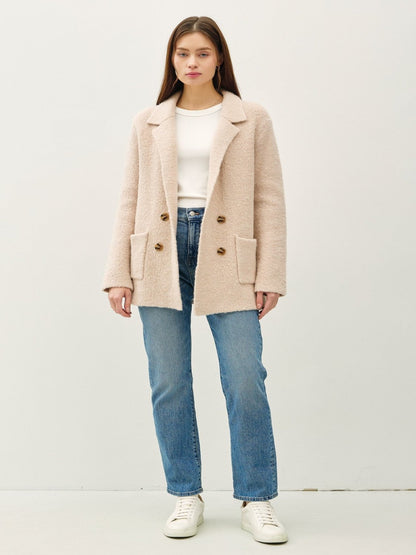 Beige Textured Coat