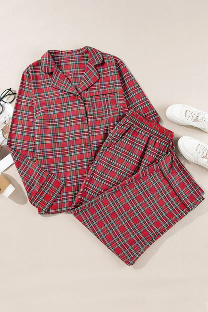 Red Plaid Lounge Set