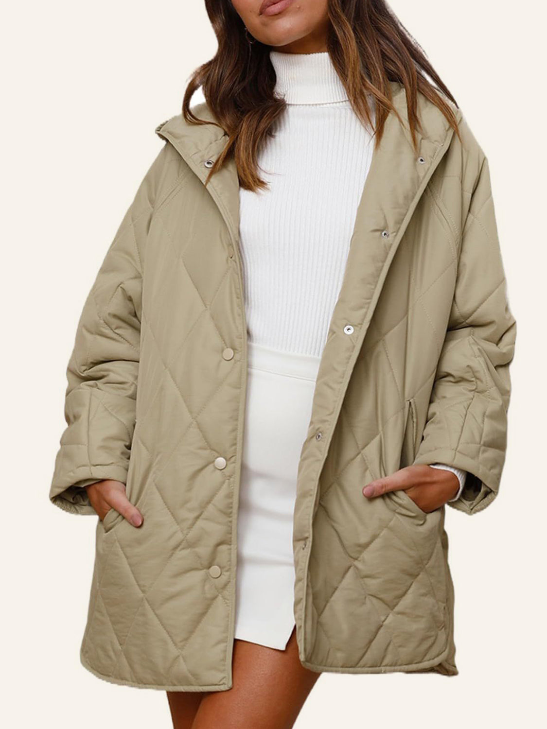 Snap Down Hooded Jacket