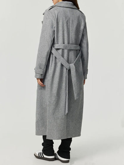 Gray Collared Longline Coat