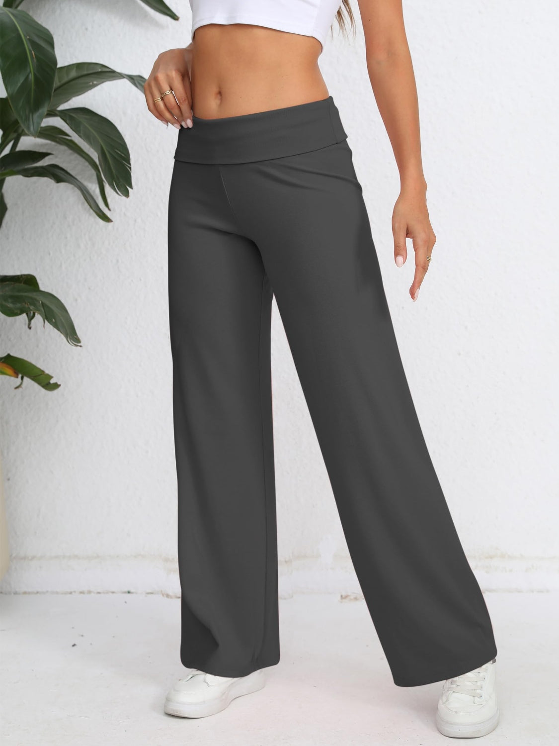 Fold Over Wide Leg Pants