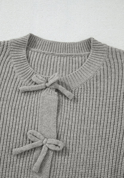 Bow Round Neck Cardigan