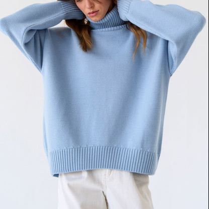 Turtleneck Dropped Shoulder Sweater