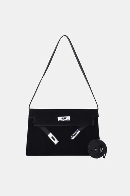 Suede Leather Strap Shoulder Bag