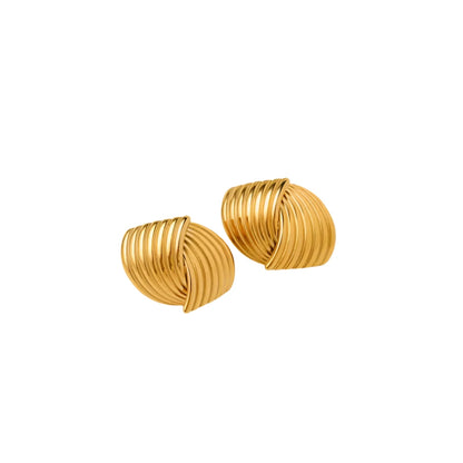 Gold Texture Stud Earrings