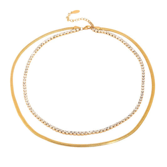 Gold Double-Layered Stainless Steel Necklace