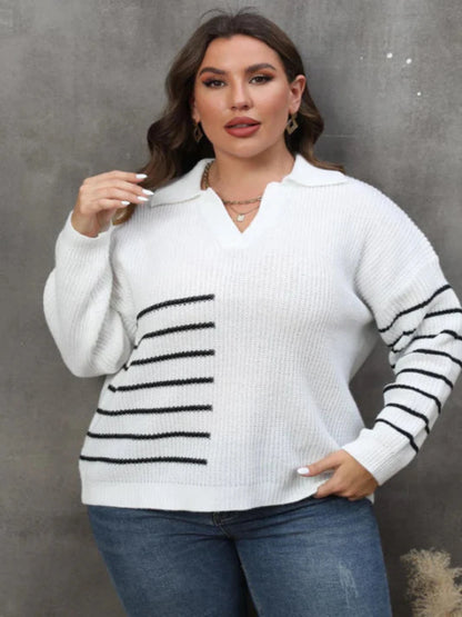 Striped V-Neck Sweater