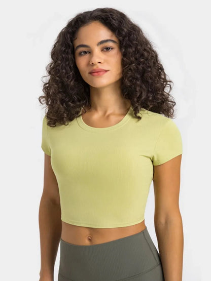 Round Neck Cropped Top