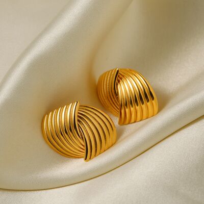 Gold Texture Stud Earrings